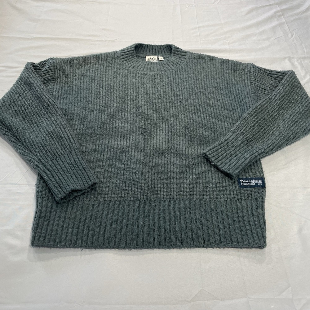 Bearded‎ Goat Soft Goods Mens Small Mohair Wool Blend Ribbed Crewneck Sweater